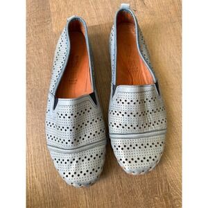 Spring Step Leather Slip On Shoes Women 9 /EU40 Blue‎ Perforated Comfort Walking